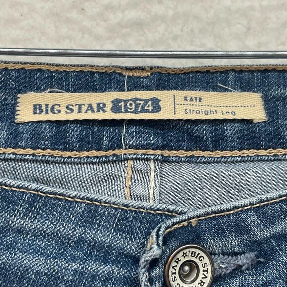 Big Star 1974 Jeans Womens 27 Blue Kate Straight Leg Denim Medium Wash Stretch - Picture 6 of 12